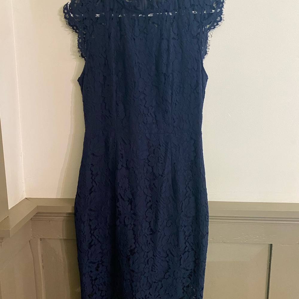 Elegant Navy Lace Dress